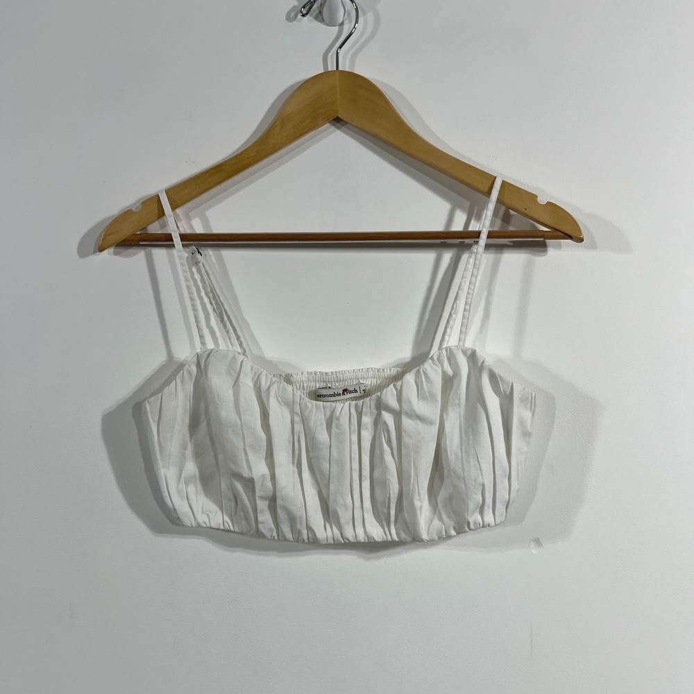 Abercrombie & Fitch Coastal Dainty Cottagecore Ruched Crop Top Smocked Small